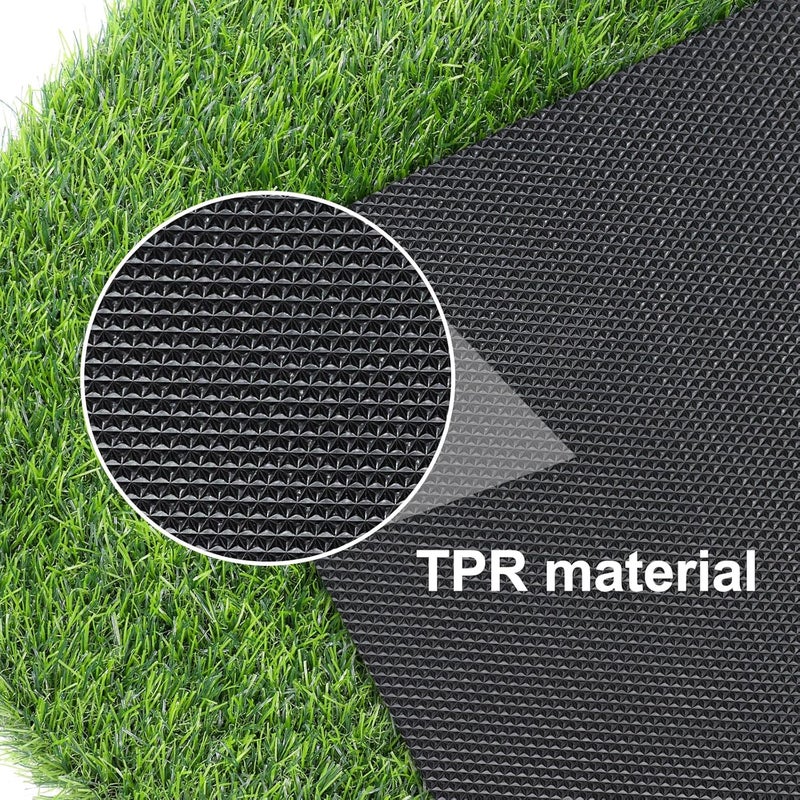 OLanto Artificial Grass Door Mat, Turf Grass Front Door Mats Outdoor/Indoor, Realistic Fake Grass Rug for Entrance, Dog, Patio, Camper, Home Decor, 24" x 36" - Image 4